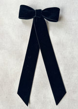 Double Velvet Long Hair Bow