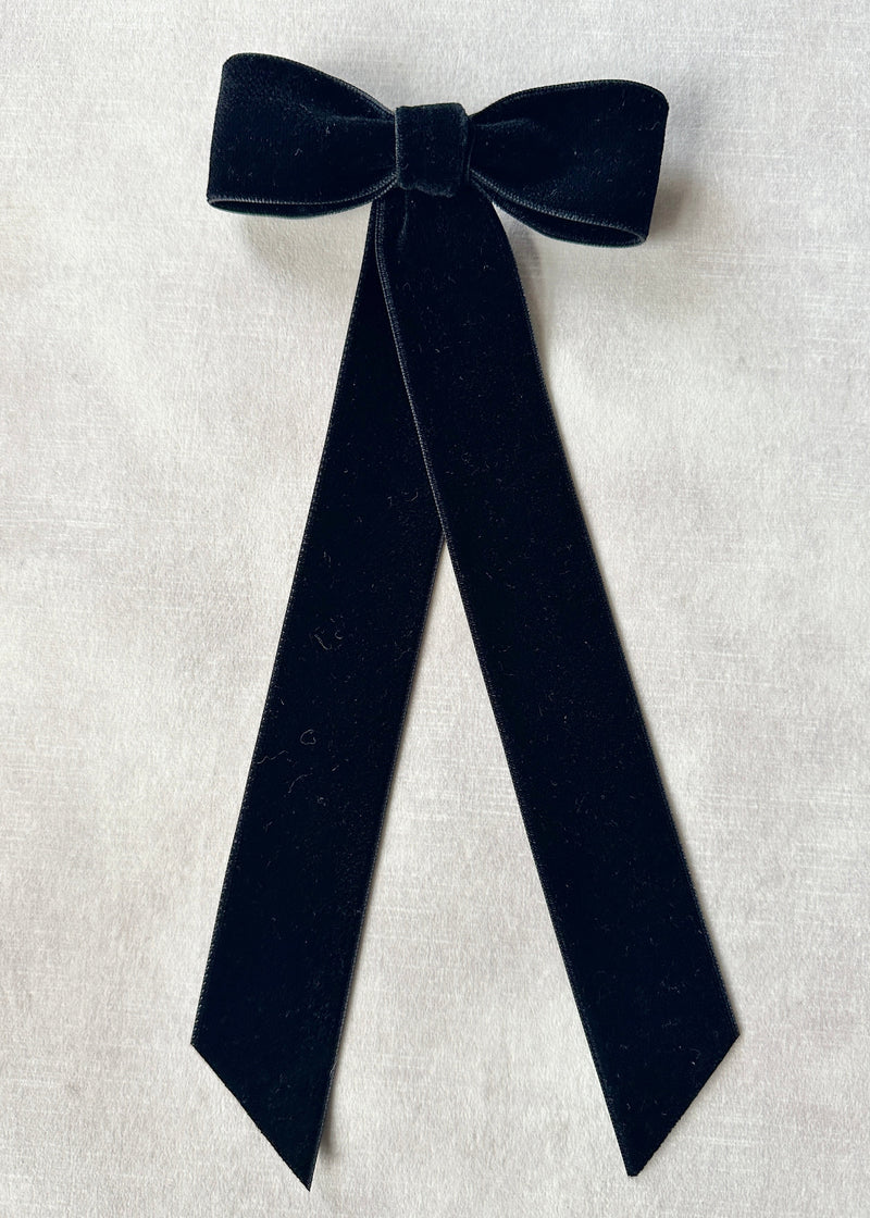 Double Velvet Long Hair Bow