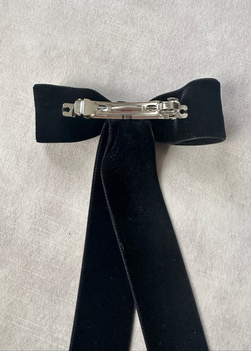 Double Velvet Long Hair Bow