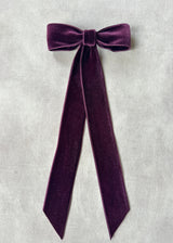Double Velvet Long Hair Bow
