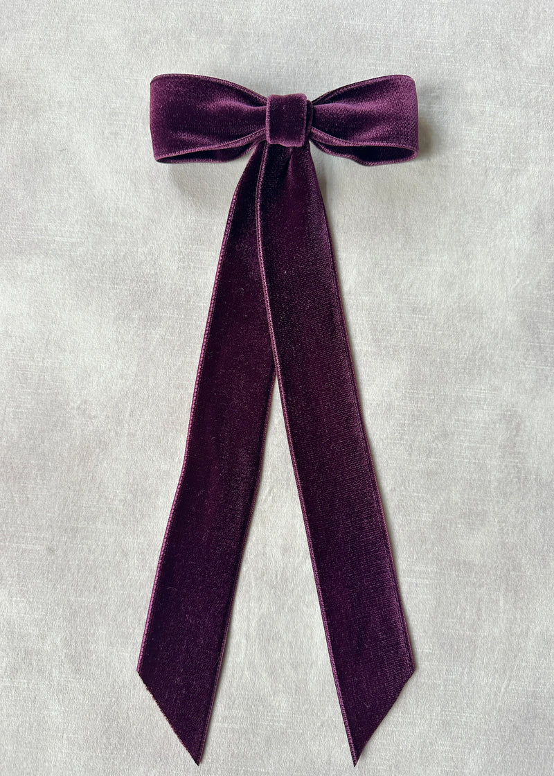 Double Velvet Long Hair Bow