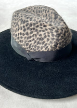 Maria Fedora in Felt in Two Tone Animal Print