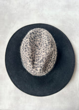 Maria Fedora in Felt in Two Tone Animal Print