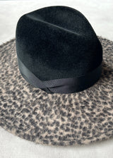 Maria Fedora in Felt in Two Tone Animal Print