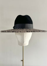 Maria Fedora in Felt in Two Tone Animal Print