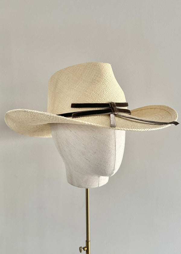 Damona Hat in Panama Straw in Cream