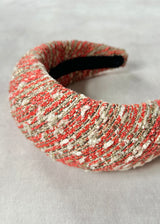 Hebe Tweed Headband in Orange