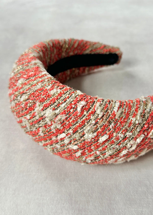 Hebe Tweed Headband in Orange