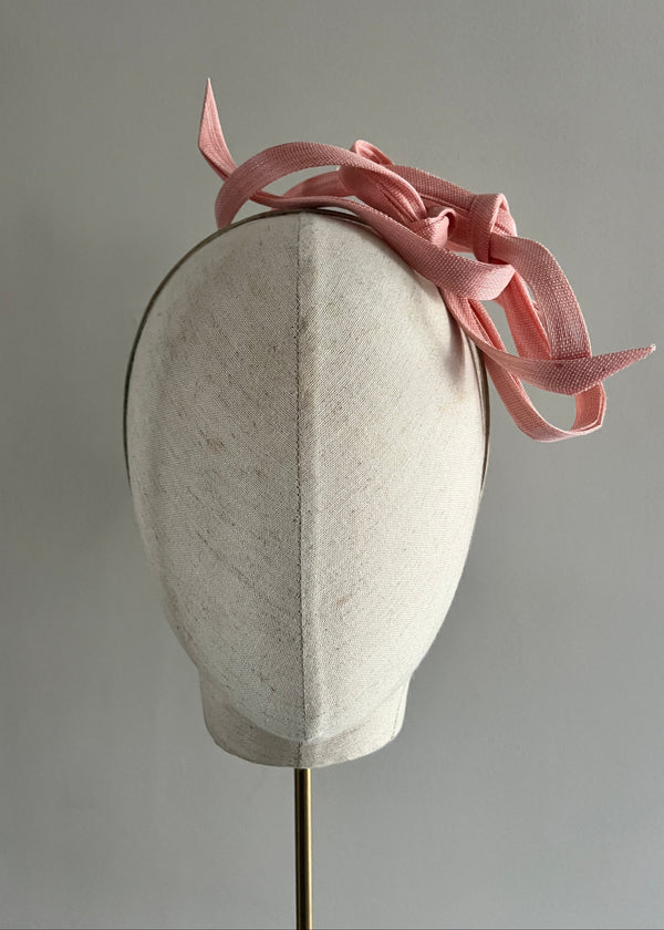 Buntal Bow Headband in Pink