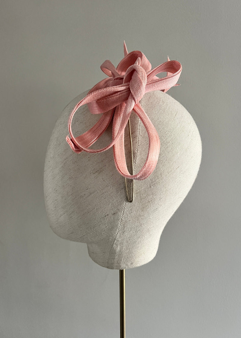 Buntal Bow Headband in Pink