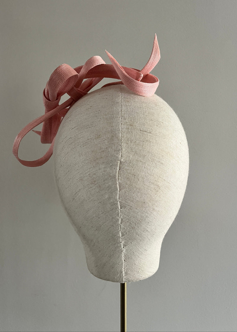 Buntal Bow Headband in Pink