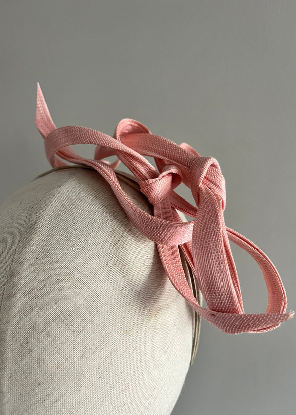 Buntal Bow Headband in Pink