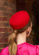 Ilithyia Tailored Pillbox Hat in Crepe Jane Taylor London