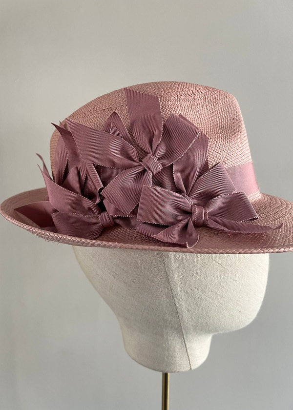 Ishtar Trilby Hat in Felt with Bows (Copy) Jane Taylor London