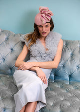 Lyssa Hat in Straw with Crin Waves in Pink