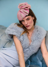 Lyssa Hat in Straw with Crin Waves in Pink