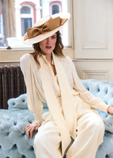 Hera Hat in Straw with Satin Bow in String