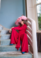 Pomona Hat with Feathers in Pink