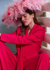 Pomona Hat with Feathers in Pink