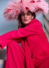 Pomona Hat with Feathers in Pink
