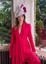 Mini Mena in Straw with Petals in White