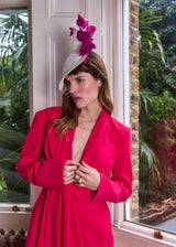 Mini Mena in Straw with Petals in White