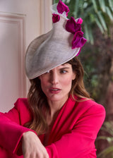 Mini Mena in Straw with Petals in White