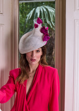 Mini Mena in Straw with Petals in White