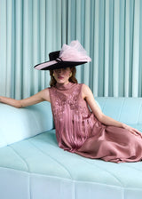 XL Boater in Velvet with Tulle Twist in Black