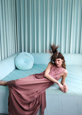 The Iro Hat in Lace with Crystal and Feather Detailing