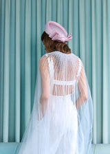 The Satin Halo® Pillbox with Crushed Bow in Pink