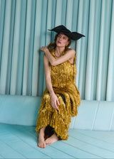 Tyche Hat in Sinamay with Organza Bow in Black