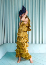 Mena Hat in Sinamay with Feathers and Veiling in Navy