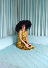 Downturned Brim Hat with Feathers in Black