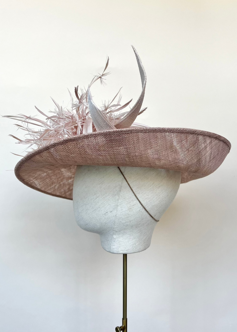 Juno Hat with Feathers and Buntal Jane Taylor London
