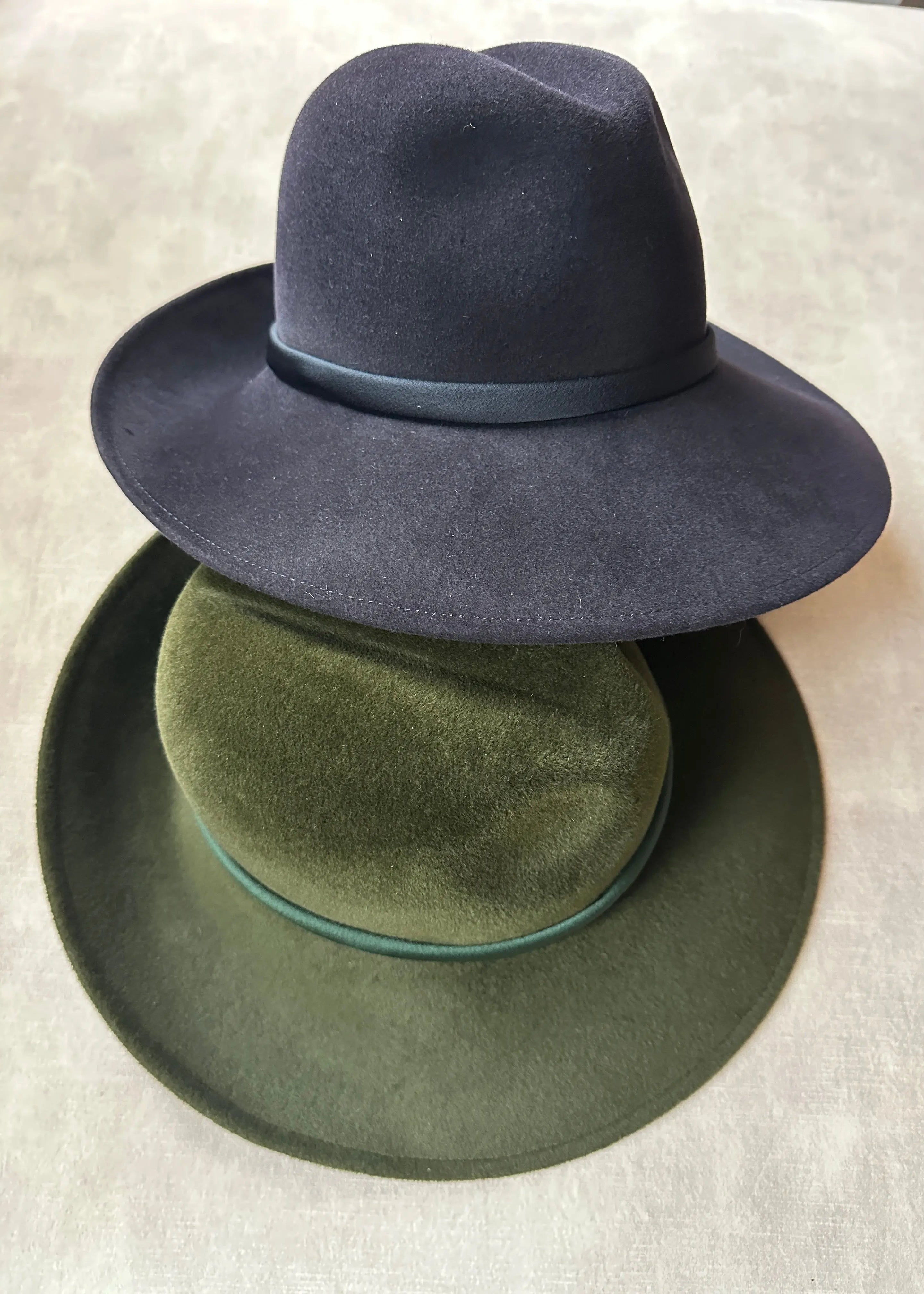 Black Felt Fedora with Satin Band Hat Black Ribbon Band Fedora Mens Hat – Animo Hat & Apparel main image 3