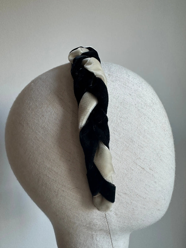 Kid's Black and White Plaited Headband Jane Taylor Design