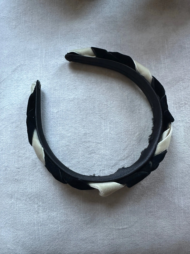 Kid's Black and White Plaited Headband Jane Taylor Design