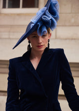 Kyra Hat with Pleated Crin in Navy Jane Taylor London