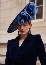 Kyra Hat with Pleated Crin in Navy Jane Taylor London