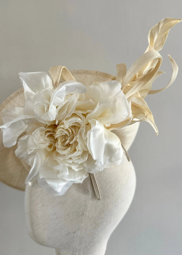 Lilaya Hat with Flower and Buntal Twists Jane Taylor London