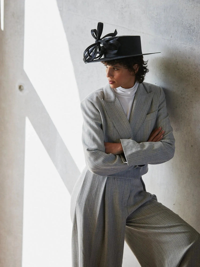 Lucina boater with Buntal Jane Taylor Design