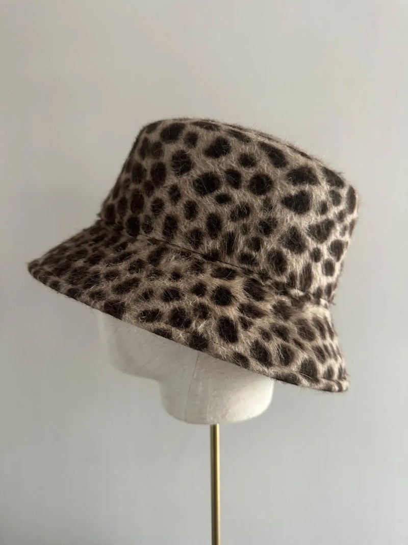 Luxury Felt Animal Print Bucket Hat Jane Taylor London