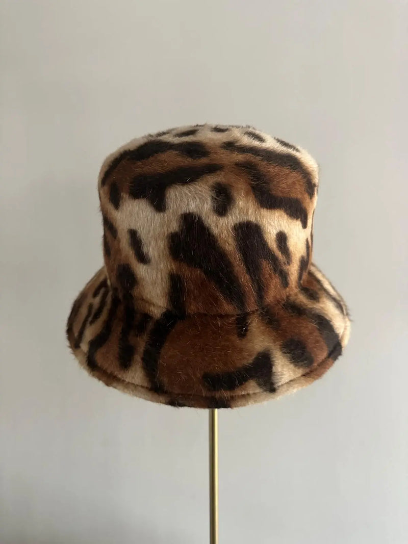 Luxury Felt Animal Print Bucket Hat Jane Taylor London