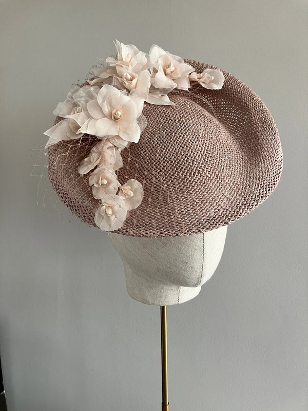 Maia - Dusky Pink with Silk & Organza Flowers Jane Taylor London