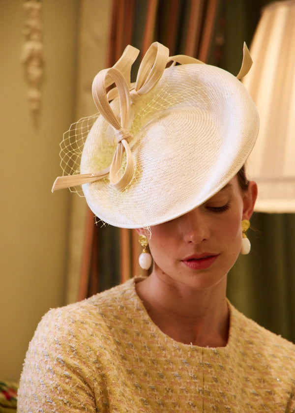 Maia Hat with Buntal and Veiling Jane Taylor London