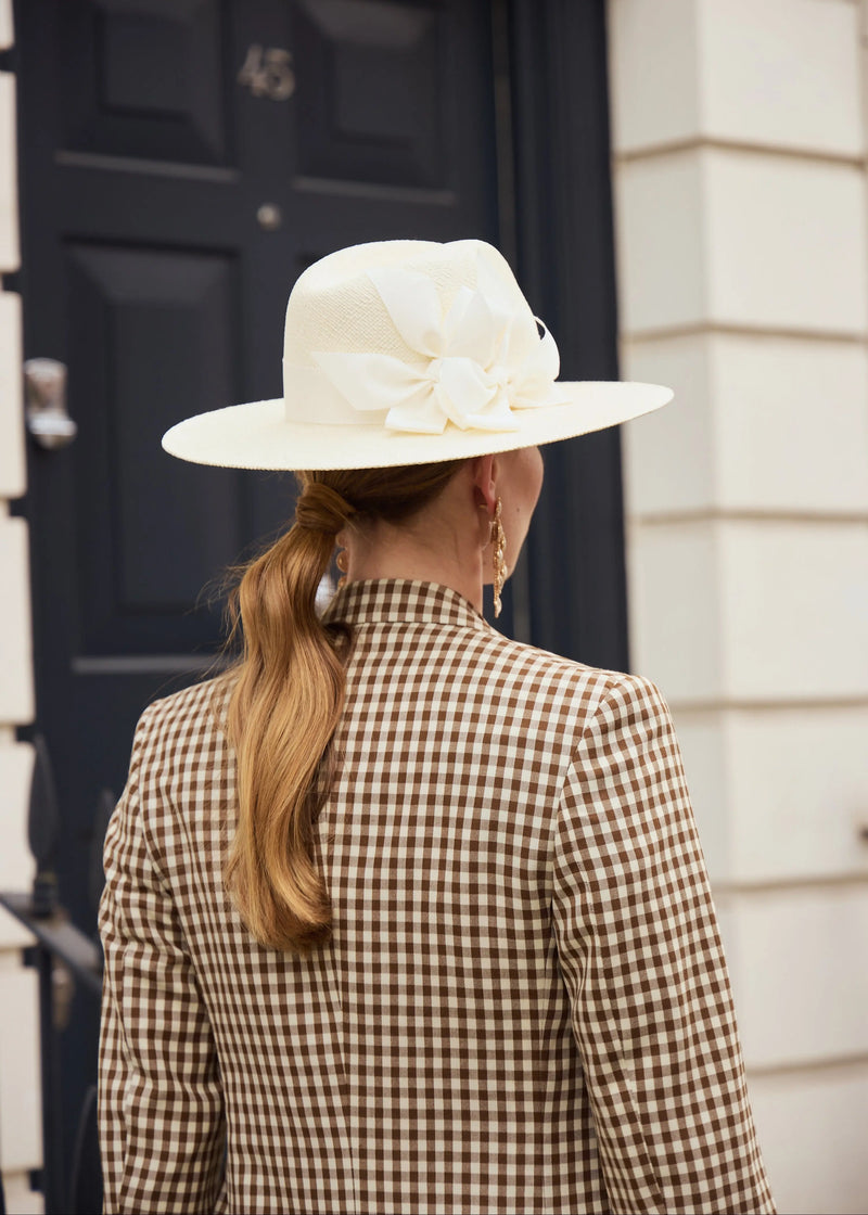 Maria Trilby Hat in Straw with Bows Jane Taylor London
