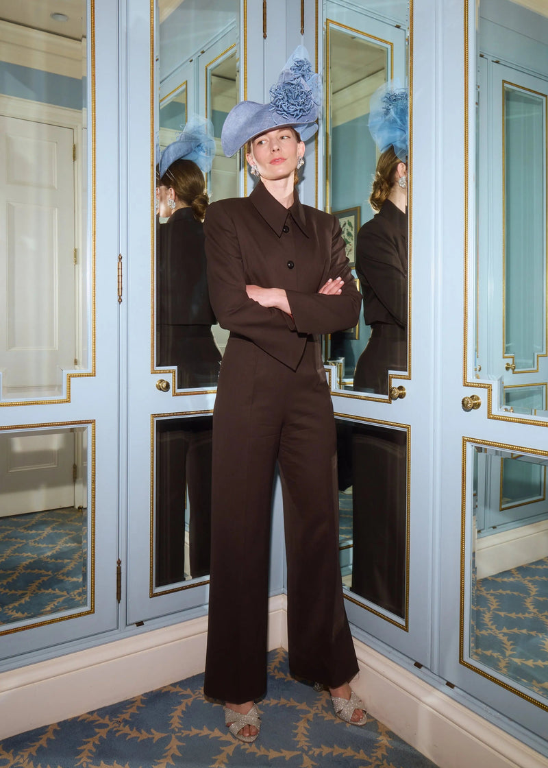 Mena Hat in Sinamay with Chrysanthemums Jane Taylor London