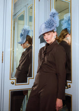 Mena Hat in Sinamay with Chrysanthemums Jane Taylor London