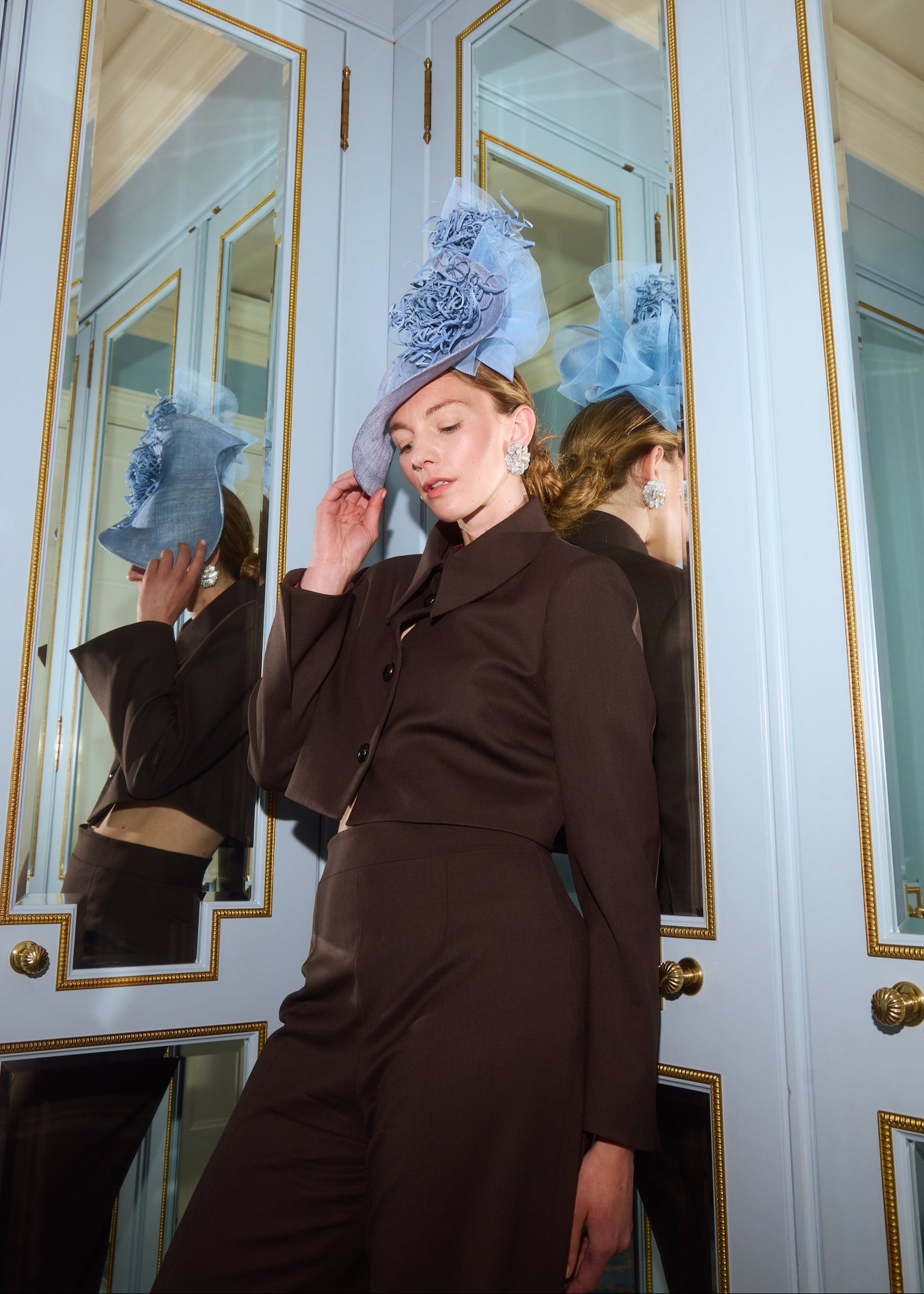 Mena Hat in Sinamay with Chrysanthemums - Jane Taylor London